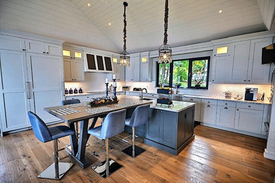 Transitional kitchen photo in Toronto with shaker cabinets