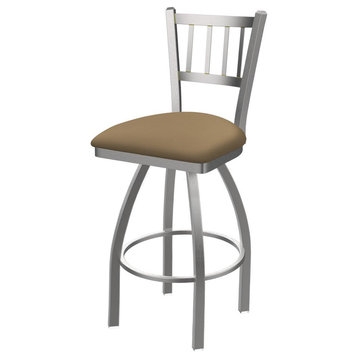 810 Contessa 30 Swivel Bar Stool with Stainless Finish and Canter Sand Seat