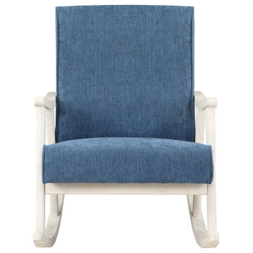 Gainsborough Rocker, Navy Fabric With Antique White Frame