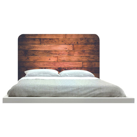 "Wood" Headboard, King, Round, Fabric