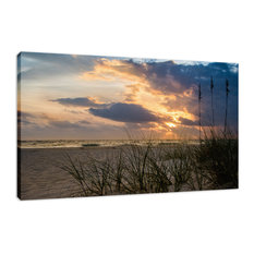 Coastal Wall Artwork: Anna Maria Island Cloudy Beach Sunset 2 Canvas Print, 11"x