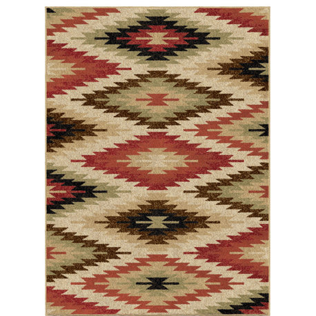 Lodge King Las Cruces Southwestern Area Rug, Multi, 2'3"x7'7"