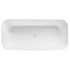 Avanity Versastone 67" Free Standing Solid Surface Soaking Tub With Center Drain