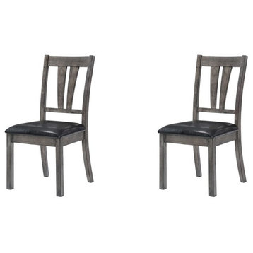 Picket House Furnishings Grayson Faux Leather Dining Chair in Gray (Set of 2)
