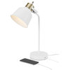 Dakota 18" Matte White Desk Lamp With 2.1 USB Port