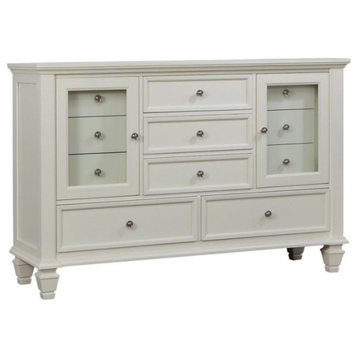 Wood Dresser with 11 Drawers, White