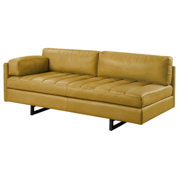 ACME Radia Sofa with Pillow in Turmeric Top Grain Leather