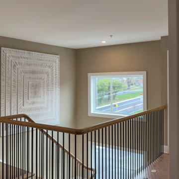 Project #153 | Sophisticated Red Oak Stair with Metal Balusters