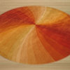 EORC Hand-tufted Wool Orange Contemporary Abstract Swirl Rug, Round 7'9"x7'9""