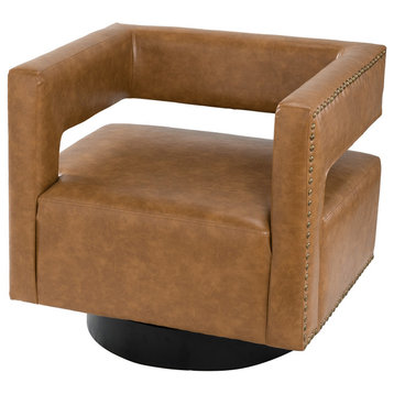 Swivel Barrel Chair, Camel