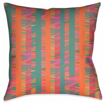 Multi-Color Stripe Marble Outdoor Decorative Pillow, 18"x18"