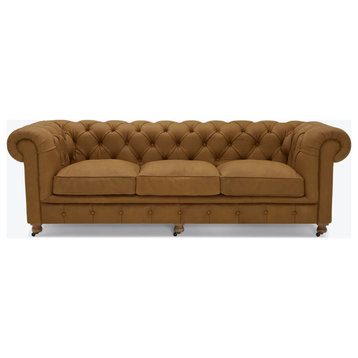 Brentwood Leather Sofa Handcrafted, Camel