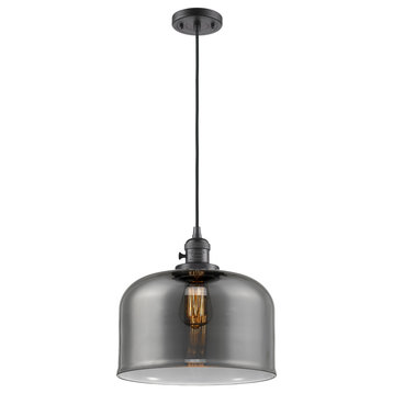 Bell Mini Pendant With Switch, Oil Rubbed Bronze, Plated Smoke