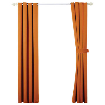 Serenta Black Out Curtains 4 Piece Sets, Burnt Orange, 54" X 63"