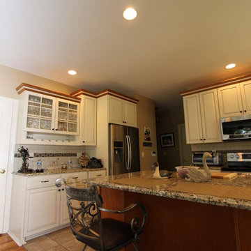 White Maple Transitional Kitchen With Custom Island in Takoma Park, MD