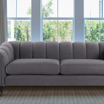 Julia Flared Roll Arm Sofa, Steeple Gray