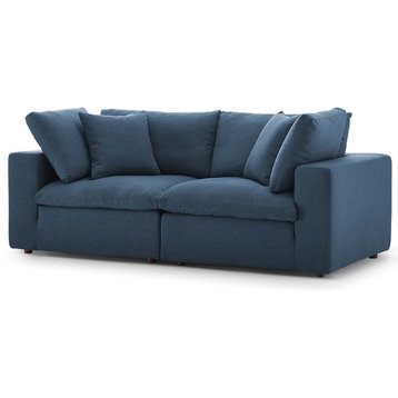 Modern Contemporary Urban Living Sofa Set, Navy Blue
