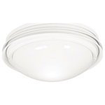 Hunter - Hunter 28438 Marine II - One Light Outdoor Low Profile Globe Kit - Once you've found the perfect fan, add the right touches with our assortment of fixtures. Each are made with the same quality and innovation that go into every Hunter collection.  Shade Included: TRUE  Warranty:Marine II One Light Outdoor Low Profile Globe Kit White Frosted Glass *UL: Suitable for wet locations*Energy Star Qualified: n/a  *ADA Certified: n/a  *Number of Lights: Lamp: 1-*Wattage:14w CFL bulb(s) *Bulb Included:No *Bulb Type:CFL *Finish Type:White