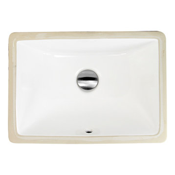 Nantucket Sinks 16"x11" Undermount Ceramic Sink, White