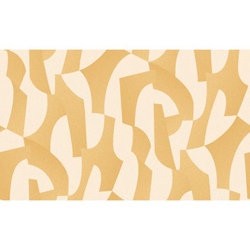 Abstract Shapes Textured Double Roll Wallpaper, Corn, Sample