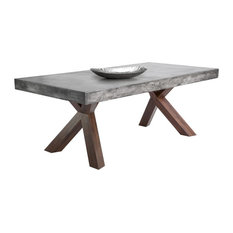 50 Most Por Concrete Top Dining Room Tables For 2018 Houzz Artefac Concrete Edge Dining Table Tables