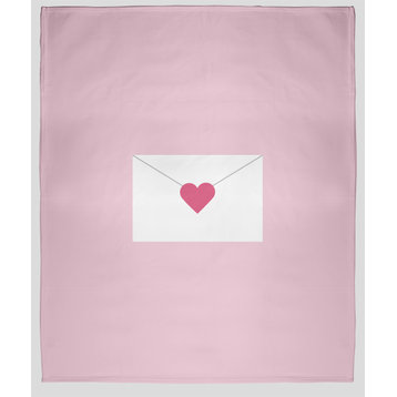 30 x 40 in Love Letter Valentine's Throw Blanket, Light Pink