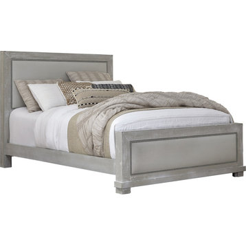 Willow Upholstered Bed Gray Chalk, Queen