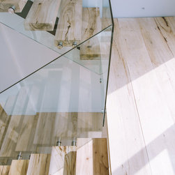 Bleached Southern Pecan stairs. - Wood Flooring