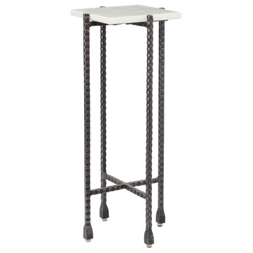 Currey and Company 4000-0123 Drinks Table, Black/White Finish