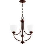 Quorum - Quorum 6059-3-86 Enclave - Three Light Chandelier - Shade Included: TRUE* Number of Bulbs: 3*Wattage: 60W* BulbType: Medium Base* Bulb Included: No