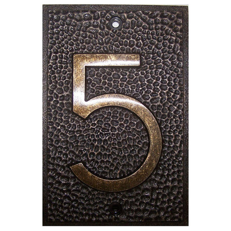 Frank Lloyd Wright House Numbers Bronze Finish, 5