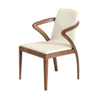The Ryewood Dining Chair, Walnut and Cream, Wood and Leatherette