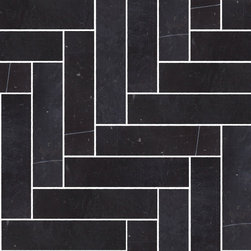 Mos Soho Herringbone Nero Stone - Wall & Floor Tiles