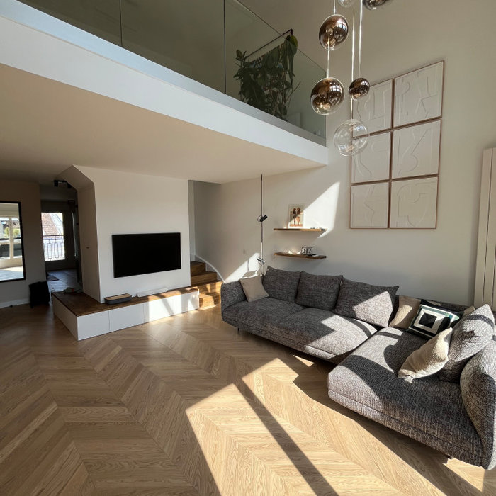 Living room - transitional living room idea in Other