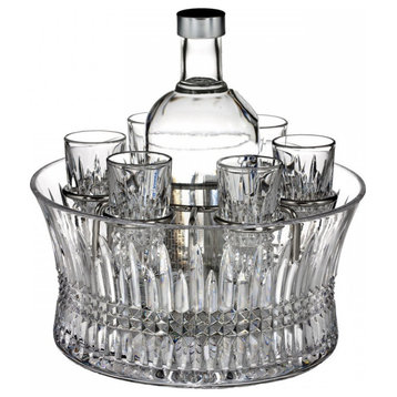 Waterford Lismore Diamond Vodka Set In Chill Bowl
