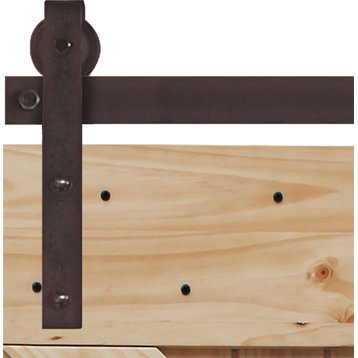 40 in. x 84 in. Rustic Plank Pine Barn Door Kit With Oil Rubbed Bronze Hardware