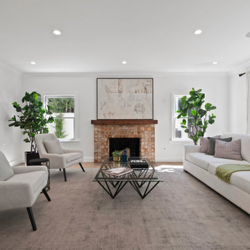 Formal Living Room with Restored Fireplace