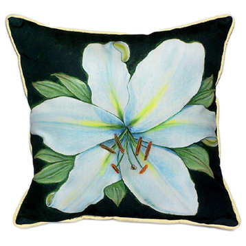 Betsy Drake Casablanca Lily Flower Extra Large 22 X 22 Indoor / Outdoor Pillow