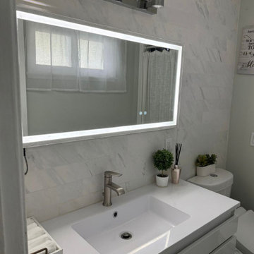 Modern Bathroom Remodel with Custom Vanity & Glass Shower | Los Angeles