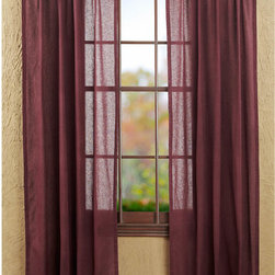 Tobacco Cloth Merlot Panel Bedroom Curtains, Set of 2 - Curtains