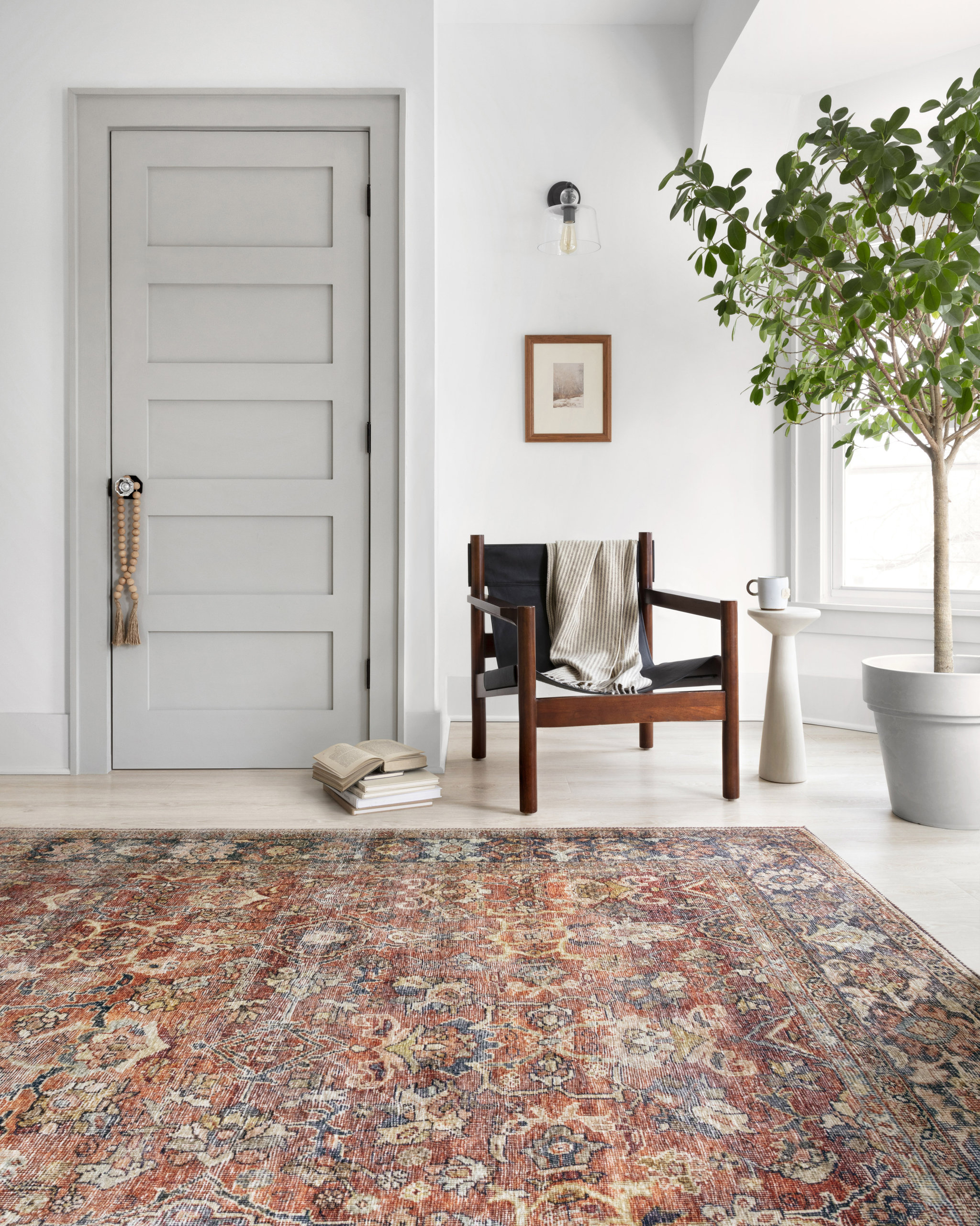 Spice, Marine Printed Polyester Layla Area Rug by Loloi II, 5'x7'6"