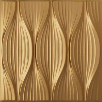 Willow EnduraWall Decorative 3D Wall Panel, 19.625"Wx19.625"H, Gold