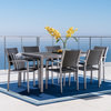 GDF Studio 7-Piece Coral Bay Outdoor Aluminum Dining Set With Wicker Top
