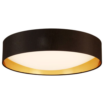 Eglo 204724A Orme 20"W LED Flush Mount Drum Ceiling Fixture - Black / Gold
