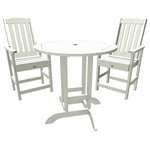 Highwood USA - Lehigh 3-Piece Round Counter-Height Dining Set, White - 100% Made in the USA - backed by US warranty and support