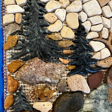 Commissioned 12" x 40" Stone Mosaic for Shower Niche