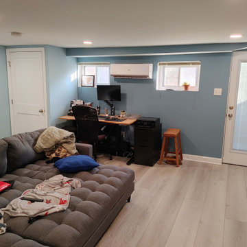 Warwick Village basement rec room/office with bath/laundry