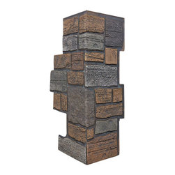 154-OXFORD COBBLE STONE CORNER 11" W (EACH SIDE) &times; 30 &frac12;"H &times; 1"D - Wall Panels