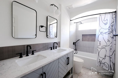 Inspiration for a modern bathroom remodel in Austin