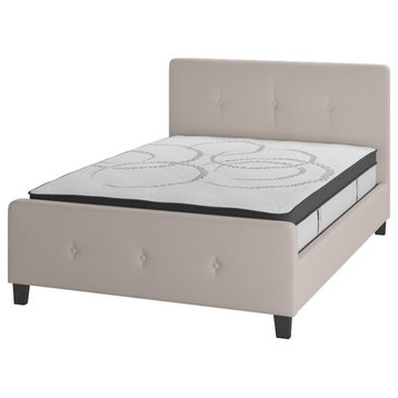 Flash Furniture Tribeca Full Platform Bed Set, Beige, HG-BM10-18-GG